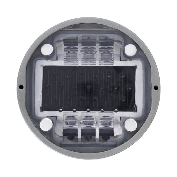 ROADER 60367 Professional LED Strobe Αυτόνομος Ηλιακός Χωνευτός Ανακλαστήρας Οδοστρώματος με Ενσωματωμένο Φωτοβολταϊκό Panel 2.5V 220mA & Επαναφορτιζόμενη Μπαταρία Ni-MH 1.2V 1200mAh - Αδιάβροχο IP68 - Ψυχρό Λευκό 6000K - Max Pass Load 20 Τόνοι - Φ12. - Image 2