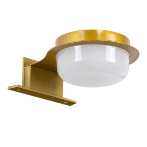 KIARA 60401 Μοντέρνο Φωτιστικό Τοίχου – Απλίκα Καθρέπτη Μπάνιου με 3 Τρόπους Τοποθέτησης LED 5W 560lm 120° AC 220-240V IP44 Μ10 x Π13 x Υ3cm – Φυσικό Λευκό 4500K – Χρυσό – 3 Χρόνια Εγγύηση