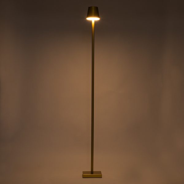 NEGA 60479 Μοντέρνο Επιδαπέδιο Φωτιστικό LED 2.2W 154lm 360° DC 5V IP44 Θερμό Λευκό 2700K Dimmable με Διακόπτη Αφής - Επαναφορτιζόμενο με Μπαταρία Li-ion 4000mAh - Χρυσό Πλατίνα - Φ10 x Υ135cm - 2 Χρόνια Εγγύηση - Image 3