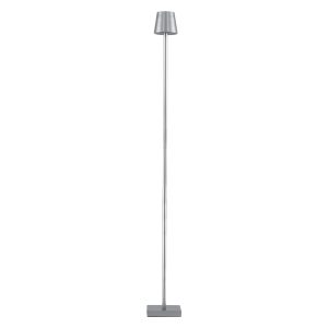 NEGA 60480 Μοντέρνο Επιδαπέδιο Φωτιστικό LED 2.2W 154lm 360° DC 5V IP44 Θερμό Λευκό 2700K Dimmable με Διακόπτη Αφής – Επαναφορτιζόμενο με Μπαταρία Li-ion 4000mAh – Ασημί – Φ10 x Υ135cm – 2 Χρόνια Εγγύηση