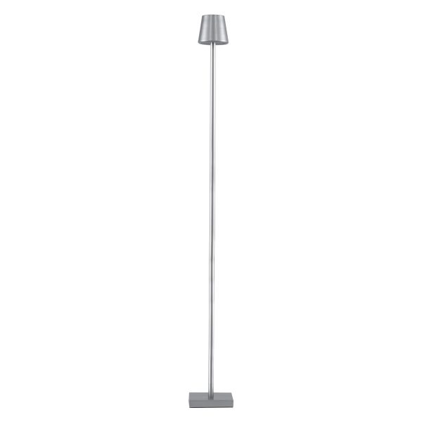NEGA 60480 Μοντέρνο Επιδαπέδιο Φωτιστικό LED 2.2W 154lm 360° DC 5V IP44 Θερμό Λευκό 2700K Dimmable με Διακόπτη Αφής - Επαναφορτιζόμενο με Μπαταρία Li-ion 4000mAh - Ασημί - Φ10 x Υ135cm - 2 Χρόνια Εγγύηση - Image 2