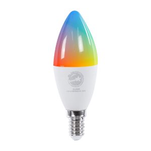 60488 Έξυπνη Λάμπα LED E14 C37 Κεράκι Smart Home Wifi 5.5W 550lm 260° AC 220-240V IP20 Φ3.7 x Υ11cm RGB+CCT – Εναλλαγή Φωτισμού & Dimming μέσω Εφαρμογής Tuya – Bridgelux Chip – 3 Χρόνια Εγγύηση