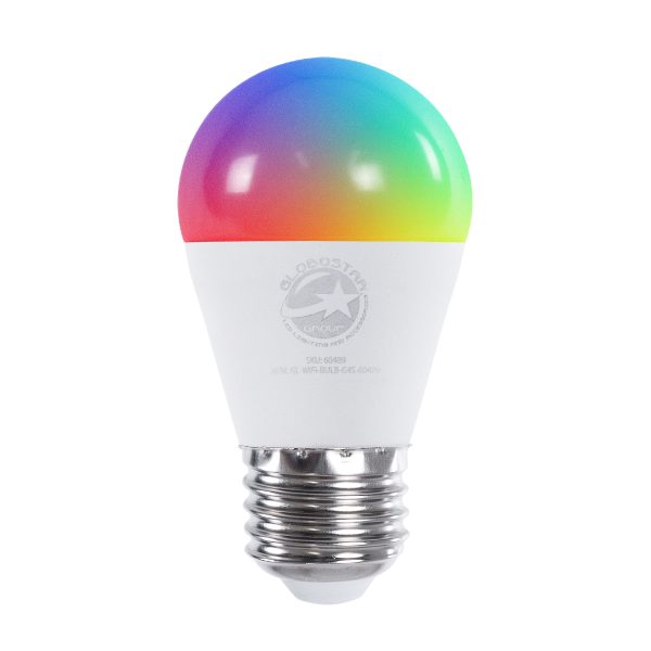 60489 Έξυπνη Λάμπα LED E27 G45 Γλομπάκι Smart Home Wifi 5.5W 550lm 260° AC 220-240V IP20 Φ4.5 x Υ8.8cm RGB+CCT - Εναλλαγή Φωτισμού & Dimming μέσω Εφαρμογής Tuya - Bridgelux Chip - 3 Χρόνια Εγγύηση