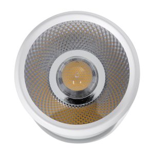 DETRONIC 60501 Επιφανειακό Κινούμενο Spot Downlight LED 10W 1300lm 24° AC 220-240V IP20 Φ9cm x Υ16cm – Στρόγγυλο – Λευκό – Φυσικό Λευκό 4500K – Bridgelux COB – TÜV Certified Driver – 5 Χρόνια Εγγύηση