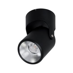 DETRONIC 60505 Επιφανειακό Κινούμενο Spot Downlight LED 10W 1250lm 24° AC 220-240V IP20 Φ9cm x Υ16cm – Στρόγγυλο – Μαύρο – Θερμό Λευκό 2700K – Bridgelux COB – TÜV Certified Driver – 5 Χρόνια Εγγύηση