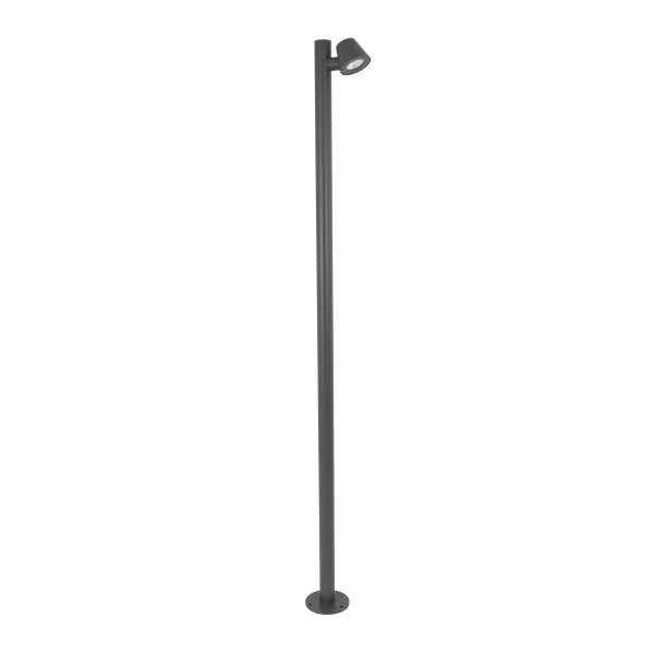 GARDENIA 60510 Φωτιστικό Κήπου - Πάρκου - Πλατείας - Κολωνάκι Αρχιτεκτονικού Φωτισμού Εξωτερικού Χώρου LED 7W 700lm 60° AC220-240V Αδιάβροχο IP65 - Σώμα Αλουμινίου & Tempered Glass - Μ15 x Π18 x Υ180cm - Θερμό Λευκό 2700K - Γκρι Ανθρακί - Bridgelux Ch - Image 2