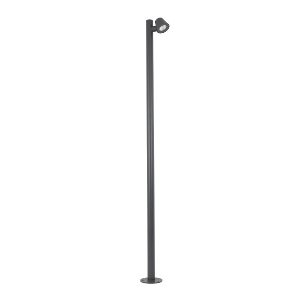 GARDENIA 60510 Φωτιστικό Κήπου - Πάρκου - Πλατείας - Κολωνάκι Αρχιτεκτονικού Φωτισμού Εξωτερικού Χώρου LED 7W 700lm 60° AC220-240V Αδιάβροχο IP65 - Σώμα Αλουμινίου & Tempered Glass - Μ15 x Π18 x Υ180cm - Θερμό Λευκό 2700K - Γκρι Ανθρακί - Bridgelux Ch - Image 3