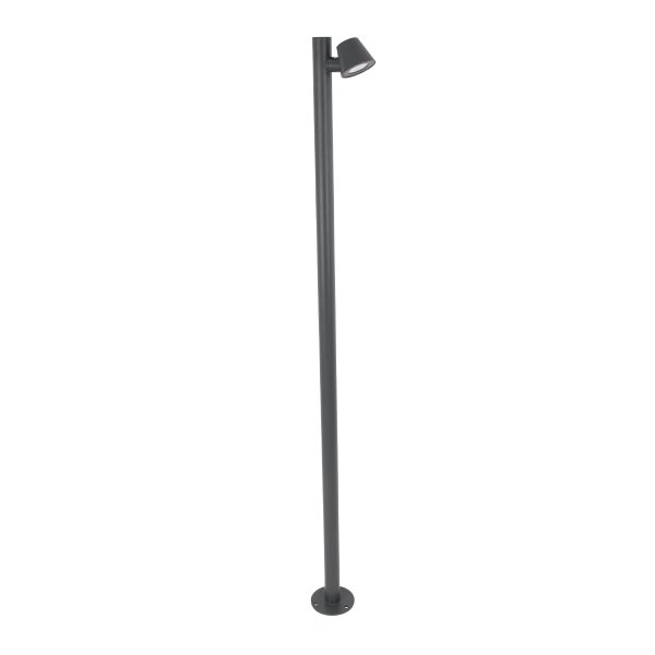GARDENIA 60510 Φωτιστικό Κήπου - Πάρκου - Πλατείας - Κολωνάκι Αρχιτεκτονικού Φωτισμού Εξωτερικού Χώρου LED 7W 700lm 60° AC220-240V Αδιάβροχο IP65 - Σώμα Αλουμινίου & Tempered Glass - Μ15 x Π18 x Υ180cm - Θερμό Λευκό 2700K - Γκρι Ανθρακί - Bridgelux Ch - Image 4