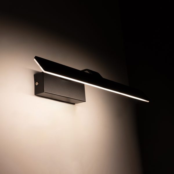 MIRROR 60514 Φωτιστικό Τοίχου - Απλίκα LED 12W 1440lm 120° AC 85-265V IP54 Φυσικό Λευκό 4500K Μαύρο Μέταλλο - Μ42 x Π5 x Υ15cm - 2 Xρόνια Εγγύηση - Image 2