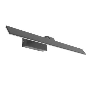 MIRROR 60516 Φωτιστικό Τοίχου – Απλίκα LED 14W 1680lm 120° AC 85-265V IP54 Φυσικό Λευκό 4500K Γκρι Μέταλλο – Μ58 x Π15 x Υ6cm – 2 Xρόνια Εγγύηση