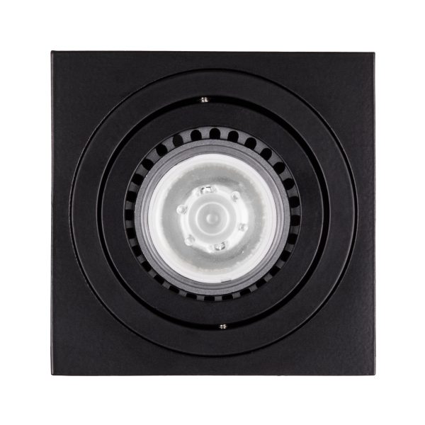 AKIRA 60621 Επιφανειακό Κινούμενο Τετράγωνο Φωτιστικό Σποτ Αλουμινίου με Ντουί GU10 AC 220-240V IP44 Μ8 x Π8 x Υ10cm - Μαύρο - Image 3