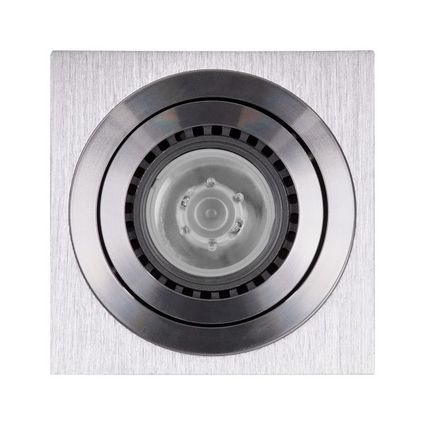 AKIRA 60623 Επιφανειακό Κινούμενο Τετράγωνο Φωτιστικό Σποτ Αλουμινίου με Ντουί GU10 AC 220-240V IP44 Μ8 x Π8 x Υ10cm - Ασημί Βούρτσας - Image 3