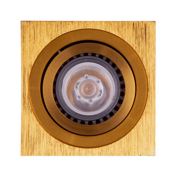 AKIRA 60624 Επιφανειακό Κινούμενο Τετράγωνο Φωτιστικό Σποτ Αλουμινίου με Ντουί GU10 AC 220-240V IP44 Μ8 x Π8 x Υ10cm - Χρυσό Βούρτσας - Image 3