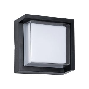 APEX 60770 Φωτιστικό Τοίχου – Απλίκα Εσωτερικού/Εξωτερικού Χώρου LED 10W 1050lm 120° AC175-265V Αδιάβροχο IP65 – Πλαστικό Σώμα – Φυσικό λευκό 4500K – Μ17 x Π17 x Υ9cm – Μαύρο – Bridgelux Chip – 3 Χρόνια Εγγύηση