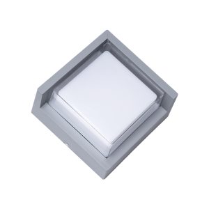 APEX 60771 Φωτιστικό Τοίχου – Απλίκα Εσωτερικού/Εξωτερικού Χώρου LED 10W 1050lm 120° AC175-265V Αδιάβροχο IP65 – Πλαστικό Σώμα – Φυσικό λευκό 4500K – Μ17 x Π17 x Υ9cm – Γκρι – Bridgelux Chip – 3 Χρόνια Εγγύηση