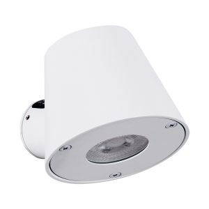 GARDENIA 60793 Φωτιστικό Τοίχου – Απλίκα Αρχιτεκτονικού Φωτισμού Εσωτερικού/Εξωτερικού Χώρου Up or Down Μονόφωτο 1 x GU10 AC220-240V Αδιάβροχο IP65 – Σώμα Αλουμινίου & Tempered Glass – Μ9.5 x Π13 x Υ7.7cm – Λευκό – 5 Years Warranty
