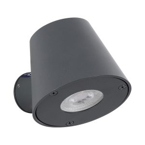 GARDENIA 60794 Φωτιστικό Τοίχου – Απλίκα Αρχιτεκτονικού Φωτισμού Εσωτερικού/Εξωτερικού Χώρου Up or Down Μονόφωτο 1 x GU10 AC220-240V Αδιάβροχο IP65 – Σώμα Αλουμινίου & Tempered Glass – Μ9.5 x Π13 x Υ7.7cm – Γκρι Ανθρακί – 5 Years Warranty