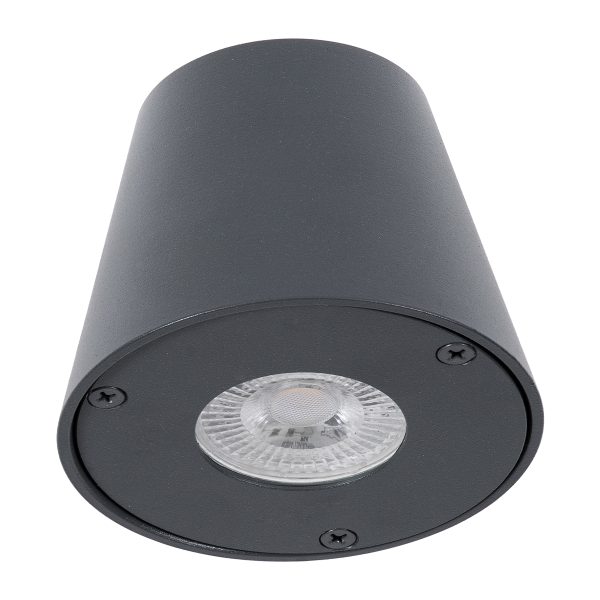 GARDENIA 60794 Φωτιστικό Τοίχου - Απλίκα Αρχιτεκτονικού Φωτισμού Εσωτερικού/Εξωτερικού Χώρου Up or Down Μονόφωτο 1 x GU10 AC220-240V Αδιάβροχο IP65 - Σώμα Αλουμινίου & Tempered Glass - Μ9.5 x Π13 x Υ7.7cm - Γκρι Ανθρακί - 5 Years Warranty - Image 3