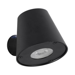 GARDENIA 60795 Φωτιστικό Τοίχου – Απλίκα Αρχιτεκτονικού Φωτισμού Εσωτερικού/Εξωτερικού Χώρου Up or Down Μονόφωτο 1 x GU10 AC220-240V Αδιάβροχο IP65 – Σώμα Αλουμινίου & Tempered Glass – Μ9.5 x Π13 x Υ7.7cm – Μαύρο – 5 Years Warranty