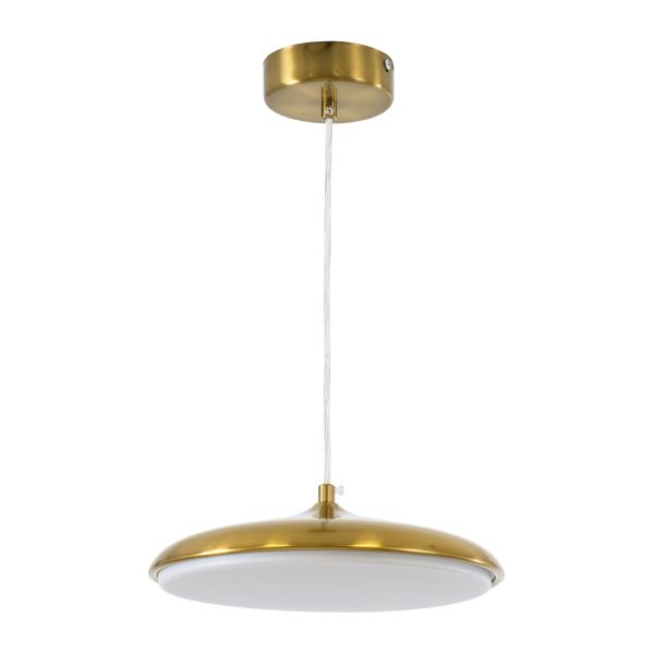 BARON 60886 Κρεμαστή Πλαφονιέρα Οροφής LED CCT 12W 1440lm 120° AC 220-240V - Εναλλαγή Φωτισμού μέσω Διακόπτη On/Off All In One Ψυχρό 6000k+Φυσικό 4500k+Θερμό 2700k Φ25 x Υ8cm - Χρυσό Πλατίνα - 3 Years Warranty - Image 2