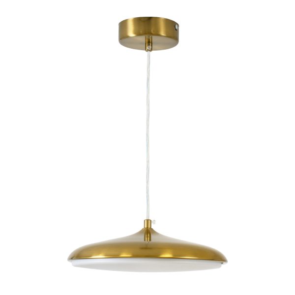 BARON 60886 Κρεμαστή Πλαφονιέρα Οροφής LED CCT 12W 1440lm 120° AC 220-240V - Εναλλαγή Φωτισμού μέσω Διακόπτη On/Off All In One Ψυχρό 6000k+Φυσικό 4500k+Θερμό 2700k Φ25 x Υ8cm - Χρυσό Πλατίνα - 3 Years Warranty - Image 3