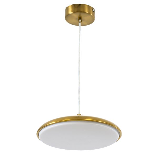 BARON 60886 Κρεμαστή Πλαφονιέρα Οροφής LED CCT 12W 1440lm 120° AC 220-240V - Εναλλαγή Φωτισμού μέσω Διακόπτη On/Off All In One Ψυχρό 6000k+Φυσικό 4500k+Θερμό 2700k Φ25 x Υ8cm - Χρυσό Πλατίνα - 3 Years Warranty - Image 4