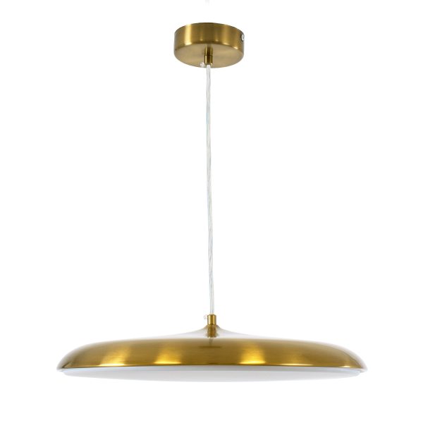 BARON 60887 Κρεμαστή Πλαφονιέρα Οροφής LED CCT 24W 2880lm 120° AC 220-240V - Εναλλαγή Φωτισμού μέσω Διακόπτη On/Off All In One Ψυχρό 6000k+Φυσικό 4500k+Θερμό 2700k Φ40 x Υ10cm - Χρυσό Πλατίνα - 3 Years Warranty - Image 3