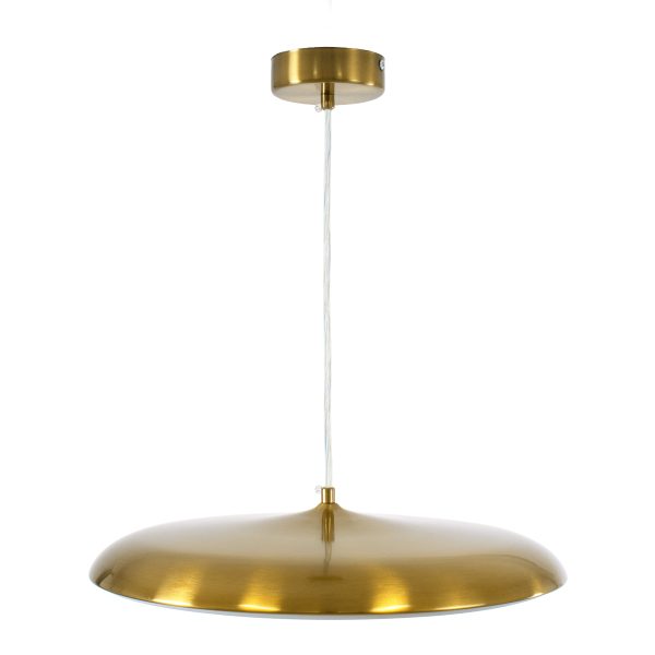 BARON 60887 Κρεμαστή Πλαφονιέρα Οροφής LED CCT 24W 2880lm 120° AC 220-240V - Εναλλαγή Φωτισμού μέσω Διακόπτη On/Off All In One Ψυχρό 6000k+Φυσικό 4500k+Θερμό 2700k Φ40 x Υ10cm - Χρυσό Πλατίνα - 3 Years Warranty - Image 5