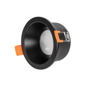 SIGMA 60891 Χωνευτή Στρόγγυλη Βάση Σποτ Οροφής/Μπάνιου για Λάμπα MR16/GU10 Αδιάβροχο IP65 – Μαύρο Αλουμίνιο & Λευκό Γυαλί – Φ8.5 x Υ4.4cm / Q7.5cm