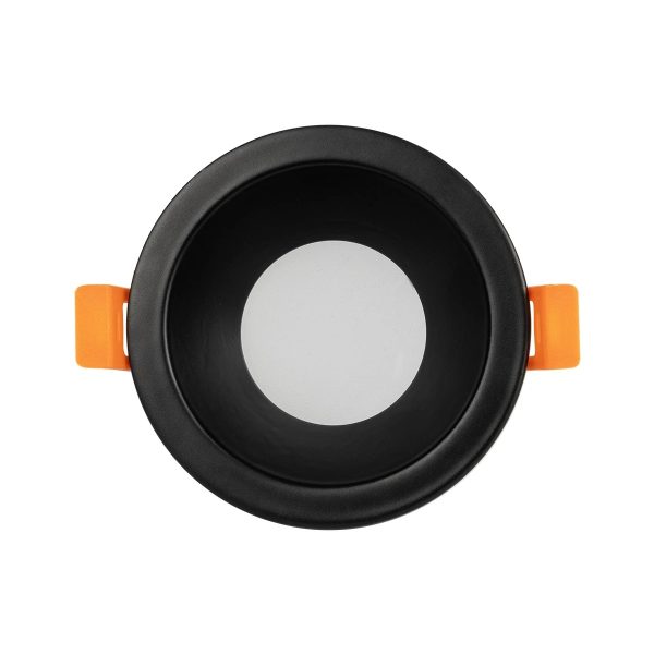 SIGMA 60891 Χωνευτή Στρόγγυλη Βάση Σποτ Οροφής/Μπάνιου για Λάμπα MR16/GU10 Αδιάβροχο IP65 - Μαύρο Αλουμίνιο & Λευκό Γυαλί - Φ8.5 x Υ4.4cm / Q7.5cm - Image 2