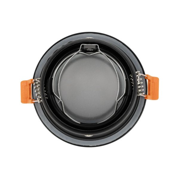 SIGMA 60891 Χωνευτή Στρόγγυλη Βάση Σποτ Οροφής/Μπάνιου για Λάμπα MR16/GU10 Αδιάβροχο IP65 - Μαύρο Αλουμίνιο & Λευκό Γυαλί - Φ8.5 x Υ4.4cm / Q7.5cm - Image 3
