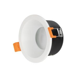 SIGMA 60892 Χωνευτή Στρόγγυλη Βάση Σποτ Οροφής/Μπάνιου για Λάμπα MR16/GU10 Αδιάβροχο IP65 – Λευκό Αλουμίνιο & Λευκό Γυαλί – Φ8.5 x Υ4.4cm / Q7.5cm