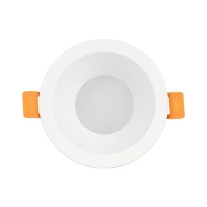 SIGMA 60892 Χωνευτή Στρόγγυλη Βάση Σποτ Οροφής/Μπάνιου για Λάμπα MR16/GU10 Αδιάβροχο IP65 – Λευκό Αλουμίνιο & Λευκό Γυαλί – Φ8.5 x Υ4.4cm / Q7.5cm