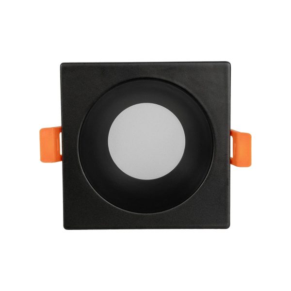 EPSILON 60895 Χωνευτή Τετράγωνη Βάση Σποτ Οροφής/Μπάνιου για Λάμπα MR16/GU10 Αδιάβροχο IP65 - Μαύρο Αλουμίνιο & Λευκό Γυαλί - Φ8.5 x Υ4.4cm / Q7.5 x 7.5cm - Image 2