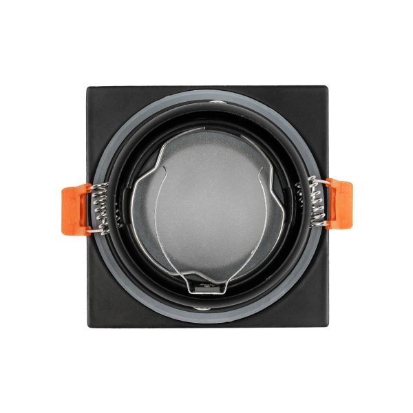 EPSILON 60895 Χωνευτή Τετράγωνη Βάση Σποτ Οροφής/Μπάνιου για Λάμπα MR16/GU10 Αδιάβροχο IP65 - Μαύρο Αλουμίνιο & Λευκό Γυαλί - Φ8.5 x Υ4.4cm / Q7.5 x 7.5cm - Image 3
