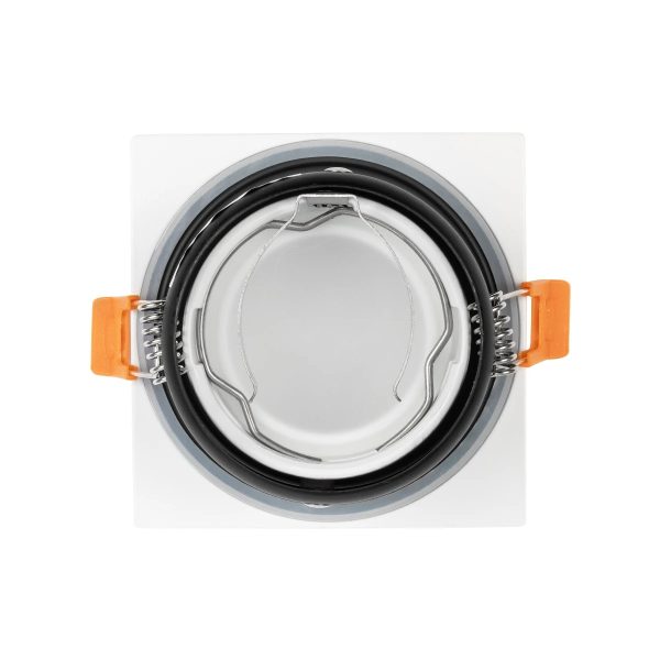EPSILON 60896 Χωνευτή Τετράγωνη Βάση Σποτ Οροφής/Μπάνιου για Λάμπα MR16/GU10 Αδιάβροχο IP65 - Λευκό Αλουμίνιο & Λευκό Γυαλί - Φ8.5 x Υ4.4cm / Q7.5 x 7.5cm - Image 3
