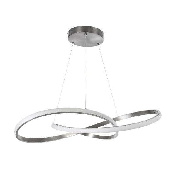 DEXTER 60915 Κρεμαστό Φωτιστικό Οροφής Design LED CCT 90W 10080lm 300° AC 220-240V - Εναλλαγή Φωτισμού μέσω Τηλεχειριστηρίου All In One Ψυχρό 6000k+Φυσικό 4500k+Θερμό 2700k Dimmable Φ73cm - Νίκελ Ασημί Βούρτσας - 3 Years Warranty - Image 2