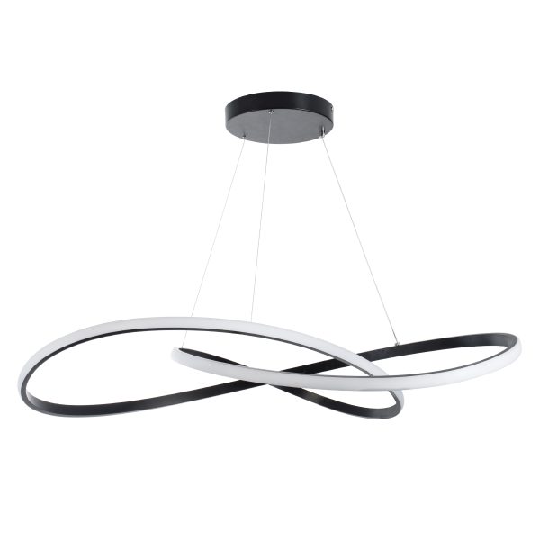 DEXTER 60917 Κρεμαστό Φωτιστικό Οροφής Design LED CCT 120W 13440lm 300° AC 220-240V - Εναλλαγή Φωτισμού μέσω Τηλεχειριστηρίου All In One Ψυχρό 6000k+Φυσικό 4500k+Θερμό 2700k Dimmable Φ103cm - Μαύρο - 3 Years Warranty - Image 2