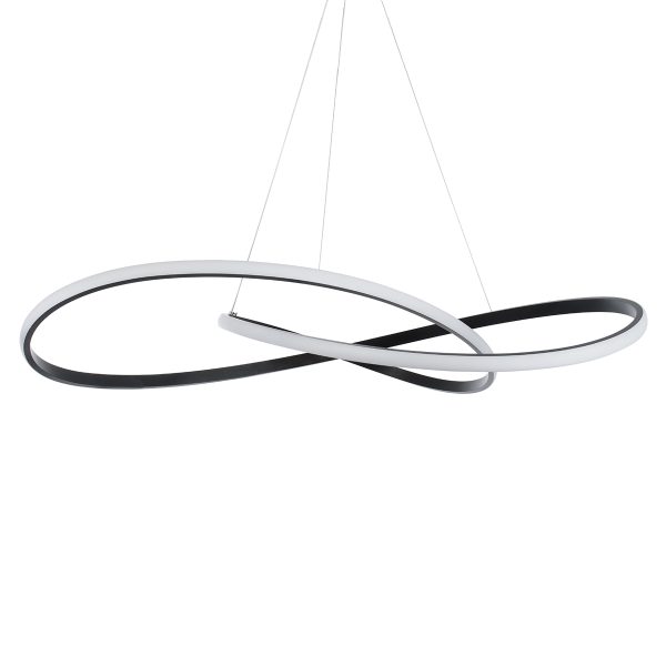 DEXTER 60917 Κρεμαστό Φωτιστικό Οροφής Design LED CCT 120W 13440lm 300° AC 220-240V - Εναλλαγή Φωτισμού μέσω Τηλεχειριστηρίου All In One Ψυχρό 6000k+Φυσικό 4500k+Θερμό 2700k Dimmable Φ103cm - Μαύρο - 3 Years Warranty - Image 3