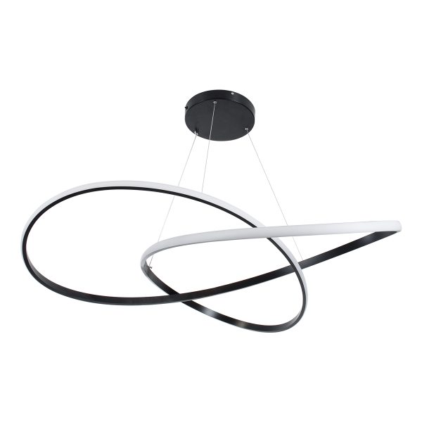 DEXTER 60917 Κρεμαστό Φωτιστικό Οροφής Design LED CCT 120W 13440lm 300° AC 220-240V - Εναλλαγή Φωτισμού μέσω Τηλεχειριστηρίου All In One Ψυχρό 6000k+Φυσικό 4500k+Θερμό 2700k Dimmable Φ103cm - Μαύρο - 3 Years Warranty - Image 5