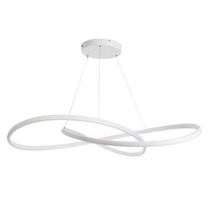 DEXTER 60918 Κρεμαστό Φωτιστικό Οροφής Design LED CCT 120W 13440lm 300° AC 220-240V – Εναλλαγή Φωτισμού μέσω Τηλεχειριστηρίου All In One Ψυχρό 6000k+Φυσικό 4500k+Θερμό 2700k Dimmable Φ103cm – Λευκό – 3 Years Warranty