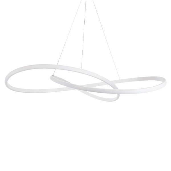 DEXTER 60918 Κρεμαστό Φωτιστικό Οροφής Design LED CCT 120W 13440lm 300° AC 220-240V - Εναλλαγή Φωτισμού μέσω Τηλεχειριστηρίου All In One Ψυχρό 6000k+Φυσικό 4500k+Θερμό 2700k Dimmable Φ103cm - Λευκό - 3 Years Warranty - Image 3