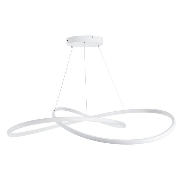 DEXTER 60918 Κρεμαστό Φωτιστικό Οροφής Design LED CCT 120W 13440lm 300° AC 220-240V - Εναλλαγή Φωτισμού μέσω Τηλεχειριστηρίου All In One Ψυχρό 6000k+Φυσικό 4500k+Θερμό 2700k Dimmable Φ103cm - Λευκό - 3 Years Warranty - Image 4