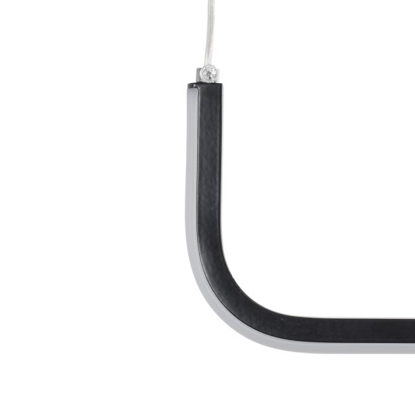 LINARIA 60921 Κρεμαστό Φωτιστικό Οροφής Design LED CCT 36W 4150lm 200° AC 220-240V - Εναλλαγή Φωτισμού μέσω Τηλεχειριστηρίου All In One Ψυχρό 6000k+Φυσικό 4500k+Θερμό 2700k Dimmable Μ120 x Π2 x Υ10cm - Μαύρο - 3 Years Warranty - Image 4