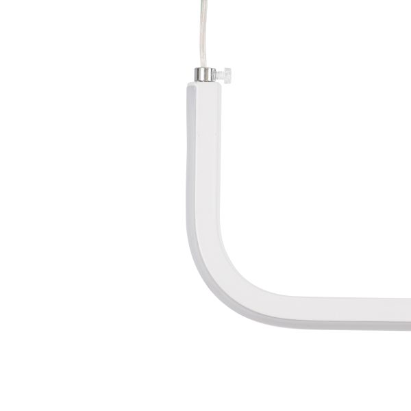 LINARIA 60922 Κρεμαστό Φωτιστικό Οροφής Design LED CCT 36W 4150lm 200° AC 220-240V - Εναλλαγή Φωτισμού μέσω Τηλεχειριστηρίου All In One Ψυχρό 6000k+Φυσικό 4500k+Θερμό 2700k Dimmable Μ120 x Π2 x Υ10cm - Λευκό - 3 Years Warranty - Image 4