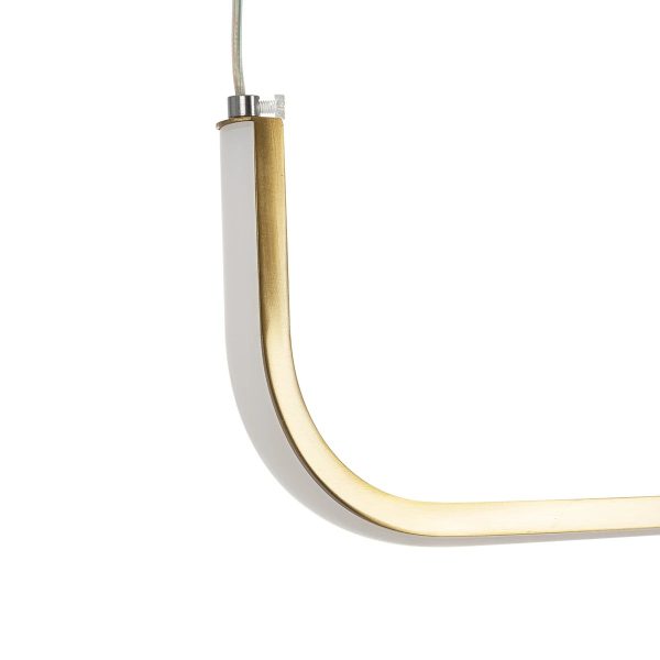 LINARIA 60923 Μοντέρνο Κρεμαστό Φωτιστικό Οροφής LED 36W 4150lm 180° AC 220-240V IP20 Ρυθμιζόμενο Λευκό CCT με Χειριστήριο από 2700K έως 6000K Dimmable - Lumileds SMD Chip - Χρυσό Βούρτσας - Μ120 x Π2 x Υ10cm - 3 Χρόνια Εγγύηση - Image 2