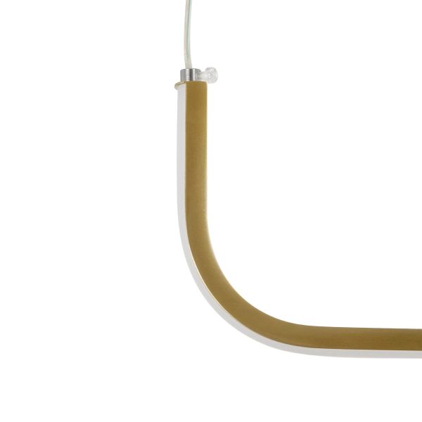LINARIA 60923 Μοντέρνο Κρεμαστό Φωτιστικό Οροφής LED 36W 4150lm 180° AC 220-240V IP20 Ρυθμιζόμενο Λευκό CCT με Χειριστήριο από 2700K έως 6000K Dimmable - Lumileds SMD Chip - Χρυσό Βούρτσας - Μ120 x Π2 x Υ10cm - 3 Χρόνια Εγγύηση - Image 3