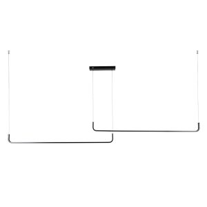 LINARIA DUO 60924 Κρεμαστό Φωτιστικό Οροφής Design LED CCT 72W 8300lm 200° AC 220-240V – Εναλλαγή Φωτισμού μέσω Τηλεχειριστηρίου All In One Ψυχρό 6000k+Φυσικό 4500k+Θερμό 2700k Dimmable Μ220 x Π4 x Υ25cm – Μαύρο – 3 Years Warranty
