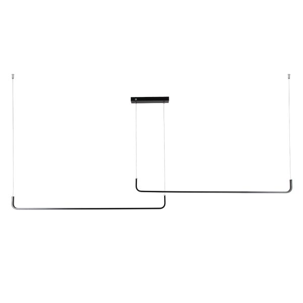 LINARIA DUO 60924 Κρεμαστό Φωτιστικό Οροφής Design LED CCT 72W 8300lm 200° AC 220-240V - Εναλλαγή Φωτισμού μέσω Τηλεχειριστηρίου All In One Ψυχρό 6000k+Φυσικό 4500k+Θερμό 2700k Dimmable Μ220 x Π4 x Υ25cm - Μαύρο - 3 Years Warranty - Image 2