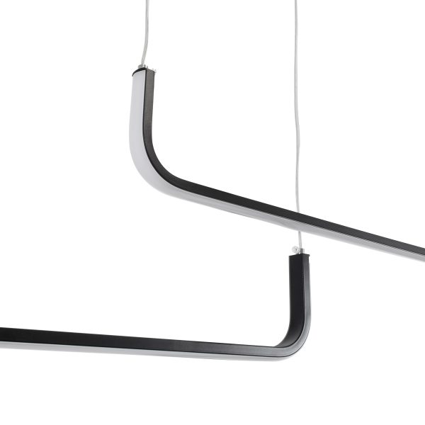 LINARIA DUO 60924 Κρεμαστό Φωτιστικό Οροφής Design LED CCT 72W 8300lm 200° AC 220-240V - Εναλλαγή Φωτισμού μέσω Τηλεχειριστηρίου All In One Ψυχρό 6000k+Φυσικό 4500k+Θερμό 2700k Dimmable Μ220 x Π4 x Υ25cm - Μαύρο - 3 Years Warranty - Image 3
